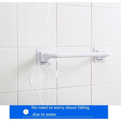 RecabLeght 34cm Self Adhesive Towel Holder Stand Bathroom Wall-Mounted Towel Holder Rack Plastic Rod Storage Hanger For Kitchen