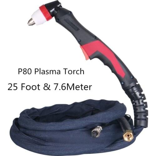 25 Foot & 7.6 Meter NEW P80 Plasma gun plasma cutter/cutting machine accessories Torch Head/Air Cooled 100A 120A