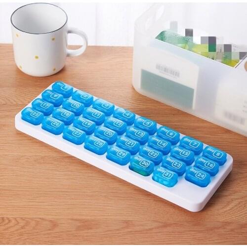 31 Grids Detachable Personal Pill Dispenser Portable Pill Organizer Keyboard-type pill Box for one month/Pill Container for Vita