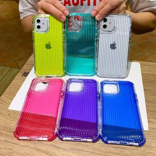 Candy Color Shockproof Bumper Phone Case For iPhone 12 11 Pro Max XR X XS Max 7 8 Plus 12 Mini SE20 Transparent Soft Back Cover