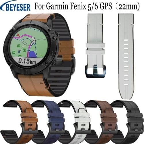 New Leather watchband 22mm Quick release strap For Garmin Fenix 5 Wristband bracelet Adjustable belt For Garmin Fenix 6 6 Pro