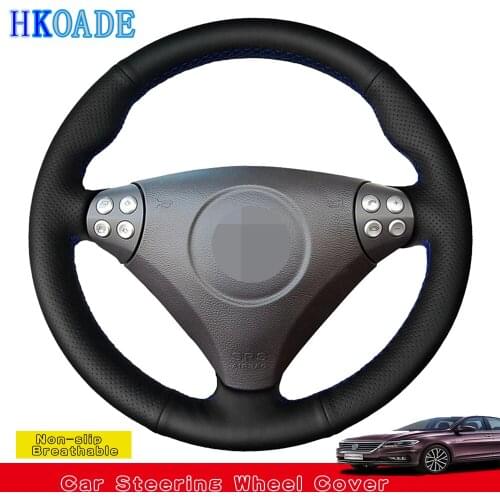 DIY Black PU Artificial Leather Hand-stitched Car Steering Wheel Cover For Mercedes Benz SLK-Class W170 W171 SLK 2004-2008 C230