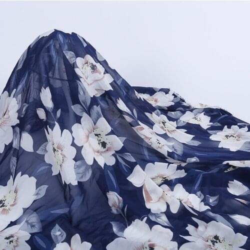 Chiffon fabric Summer Chiffon sunscreen Bohemian dress fabric Floral printed soft chiffon Dress fabric