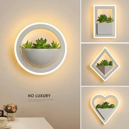 Modern led wall lamp living room bedroom bedside lamp corridor aisle balcony clothing makeup room decorative art plant wall lamp