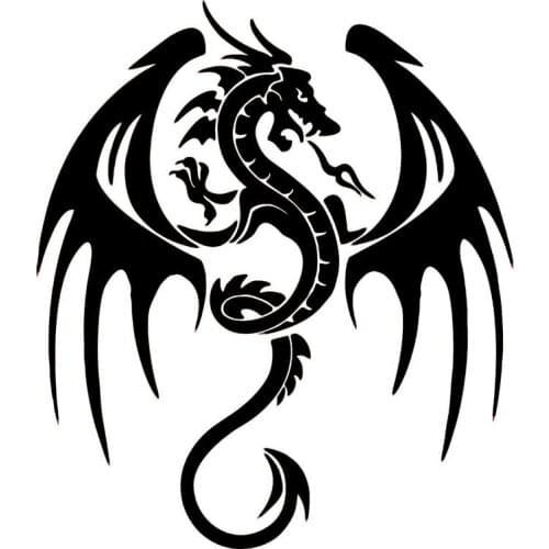 14.3*16.5CM Ancient Animal Dragon Stylish Car Accessories Vinyl Car Stickers And Decals Black/Silver S1-2209