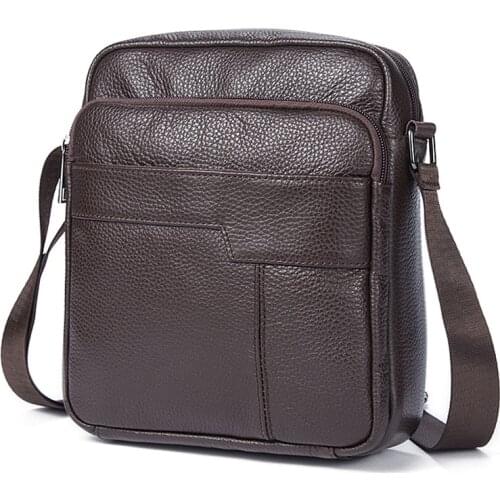 Man Crossbody Bag Male Handbag Cow Leather Male Tote Messenger Mochila Bag Design Satchel Shoulder Bag Tablet Pouch Men Bag