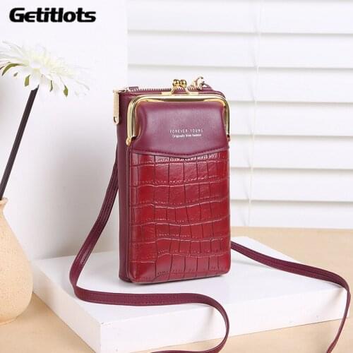 2021 Fashion Crossbody Bag Womens Summer Shoulder Bags PU Leather Luxury Samll Phone Pocket Ladies Purse Stone Pattern Handbags