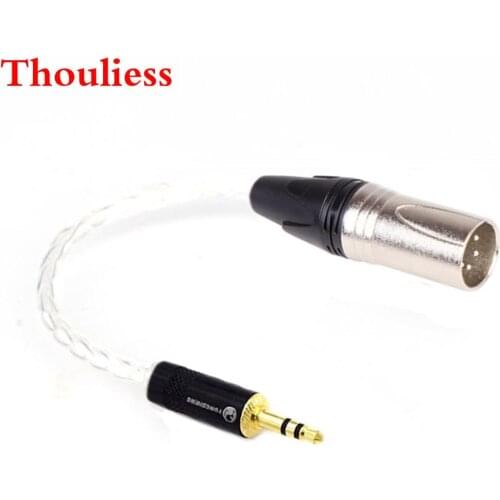 Thoulies HIFI 7N Single-Crystal Silver 3.5mm Stereo Male to 4pin XLR Balanced Male Audio Adapter Cable 3.5 to XLR Balance