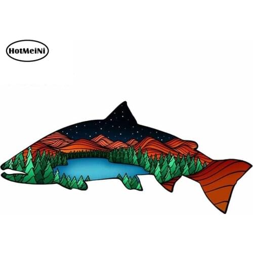 HotMeiNi 13cm x 5.2cm Funny Fish Car Styling Stickers Auto Vinyl Decals Motorcycle Laptop Refrigerator Vinyl Car Wrap