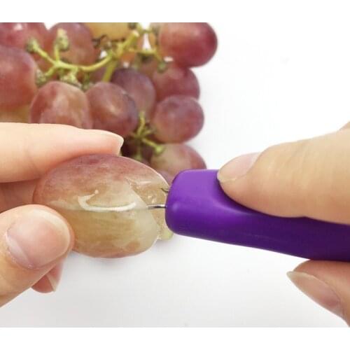 Cherry Cutter Portable Vegetable Fruit Tools Kitchen Gadgets Multifunctional 1Pcs Grape Skin Peeler Remover Grape Slicer