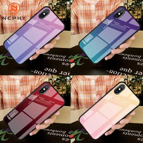 Tempered glass Case For iPhone 11 Pro XS Max XR X 6 S 6S 8 7 Plus 6Plus 7Plus 8Plus Mobile Phone Cover Gradient Coque Back Etui