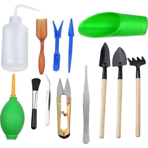 13pcs Mini Garden Hand Tools Transplanting Tools Succulent Tools Miniature Planting Gardening Tool Set