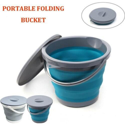 25.5*21(5.5)cm Collapsible Bucket Portable Folding Water Container OutdoorCamping Fish Round Bathroom Kitchen Bucket