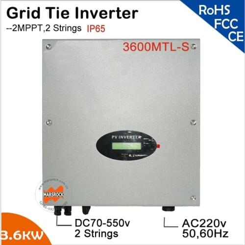 3600W single phase on grid 2 MPPT LCD display IP65 internal DC switch Europe/Australia ENS transformerless solar inverter