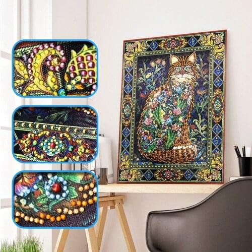 Diy "shaped" Diamond Painting Cat Crystal Diamond 5d Part Diamond Embroidered Dog Decorative Painting 30x40cm