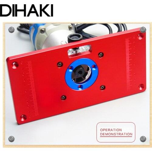 Aluminum Router Table Insert Plate w/ 2 Router Insert Rings For Woodworking Benches Router RT0700C Universal Trimming Flip Board