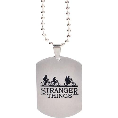 Fashion Stranger Things English Alphabet Letters Tag Pendant Necklace Party Wedding Travel Gift Jewelry Accessories Cosplay
