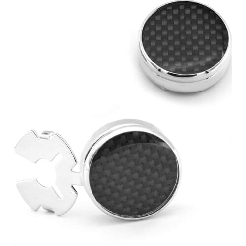 IGame Black Cufflinks Elegant Carbon Fibre Buttons Cover for Mens' Shirt High Quality Cuff Links Free Shipping