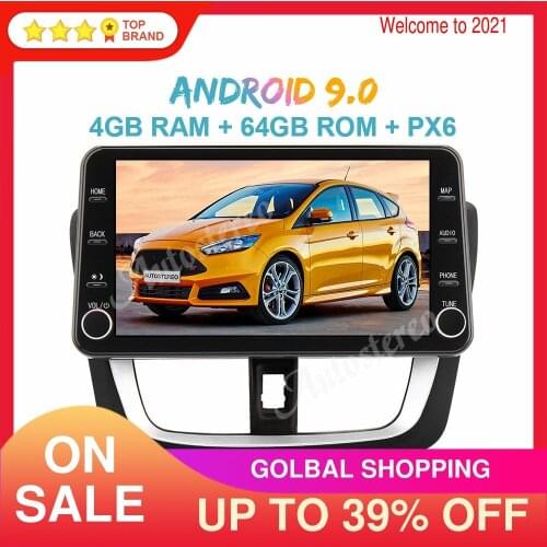 For Toyota Vios 2014-2017 11.8 2K AHD MAX-PAD Android 9 64GB Car Multimedia player Car GPS Navigation Headunit Auto Radio Stereo