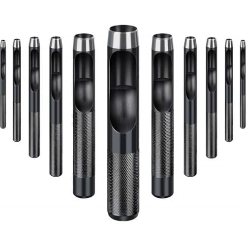 Punching Leather Hole Punch Round Steel Leather Craft Hollow Hole Punch 1-25mm Metal Gaskets Plastic Rubber Leather Craft Tools