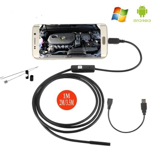 Endoscope 7mm Lens Android Phone Endoscope Waterproof IP67 1M 2M 3.5M USB OTG Endoscoop Mini Camera Borescope Endoscopio