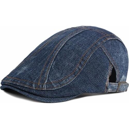 2021 Washed denim fashion joker Newsboy Caps Flat Peaked Cap Men and Women Painter Beret Hats 34