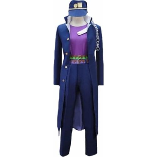 JoJos Bizarre Adventure Kujo Jotaro unisex Anime cosplay costume with hat
