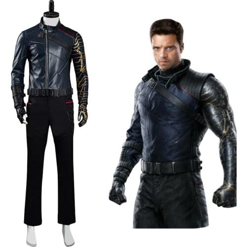 The Falcon and the Winter Soldier Bucky Barnes Cosplay Costume Jacket Pants Suit Halloween Carnival Clothing
