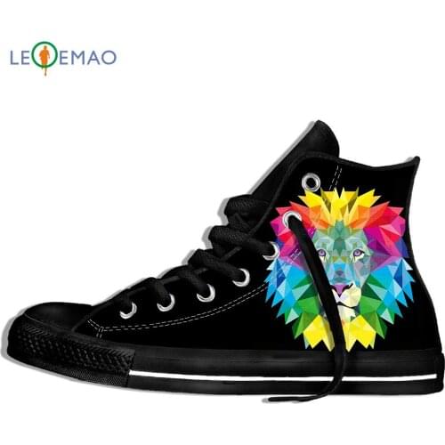 Outdoor Walking Shoes Funny Animals Print Men/3d Rainbow Lion Skull Double-Faced Unisex Comfortable Students Sneakers