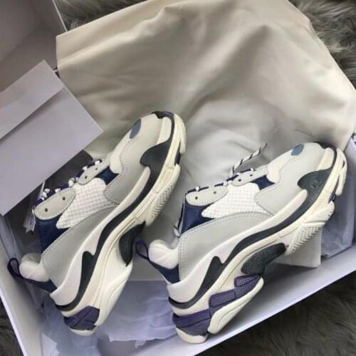 Thick Bottom Sneakers Leather Casual Shoes Woman Patckwork Lace Up Women Shoes Running Sport Shoes Woman 2019 zapatos de mujer