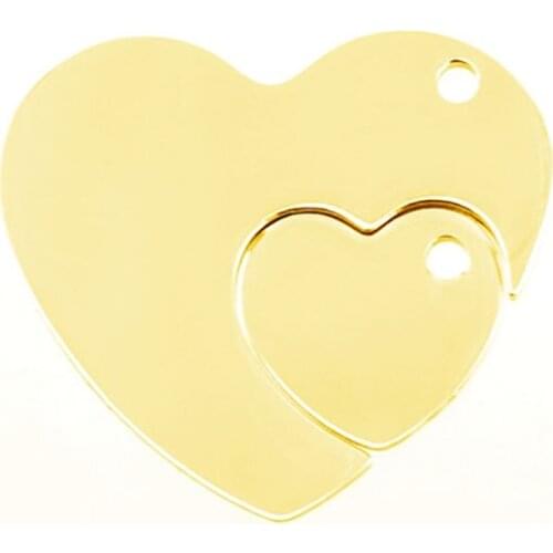 100% Stainless Steel Puzzle Pendant Blank Heart Jigsaw Charms Making For Necklace Mirror Polish Wholesale 50pcs