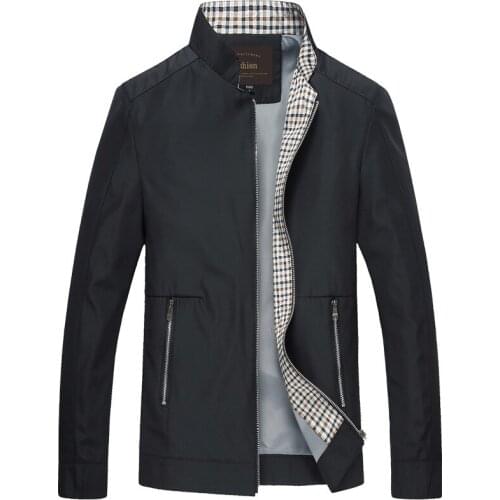 Business Casual Mens jacket 2020 Autumn mens Stand collar Coats Male Solid color Slim Zipper outwear Hombre Jaqueta Masculina