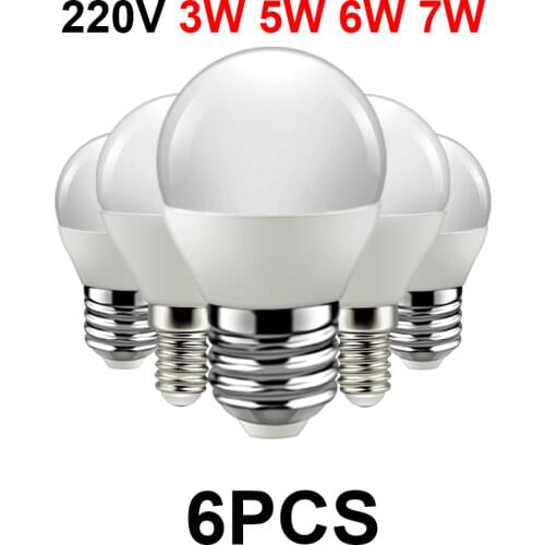 6pcs/lot Led Bulb For Home Decoration Office G45 5w 7w E14 E27 3000k 6000k Lampada 220v-240v Lamp Bombillas