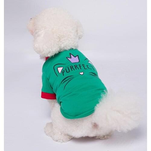 Pet Summer Cloth Dog Puppy Clothing Letters Beard Funny Print Forelegs Soft Cotton T-Shirt Top Vest