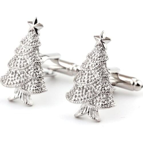 Metal Christmas tree shape cufflinks mens shirts cufflinks cuff free shipping