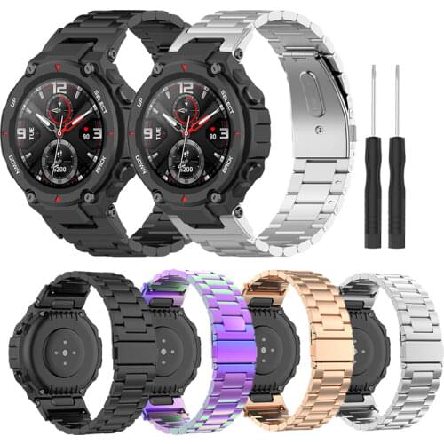 Metal Strap For Xiaomi Huami Amazfit T-rex SmartWatch Stainless Steel Bracelet For Amazfit T-rex Pro WatchBand Correa pulsera