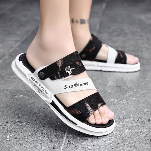 Fasion Men Leather Flip Flops Slippers Summer Soft Comfortable Sandals Mens Casual Shoes