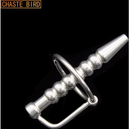 Male Stainless Steel Urethra Catheter with 2 Size Cock Ring Penis Urinary Plug Adult Sex Toys Urethra Stimulate Dilator A100