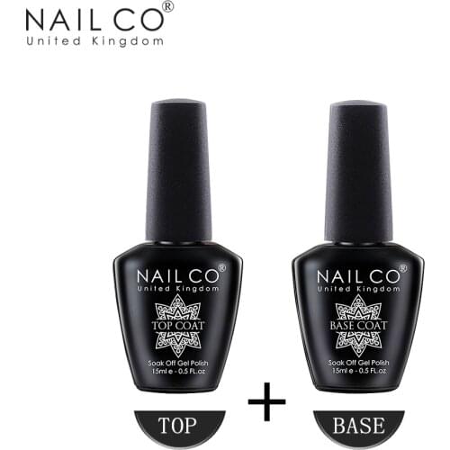 NAILCO 15ml Top Coat And Base Coat Art Design Gel Nail Polish UV Top Base Coat UV LED Soak Off Gel For Nail Decoration Varnish
