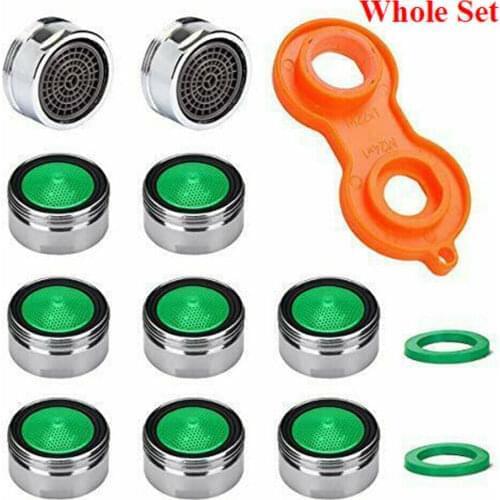 10Pcs Faucet Tap Nozzle Aerator 24mm Water Tap Key Spanner Faucet Remover Wrench Reduces Splashes Noise Easy Installation PM0163