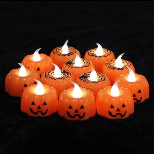 Classic Candle Lantern Pumpkin Design Small LED Durable Indoor Candle Lamp Candle Lantern Halloween Party Decoration