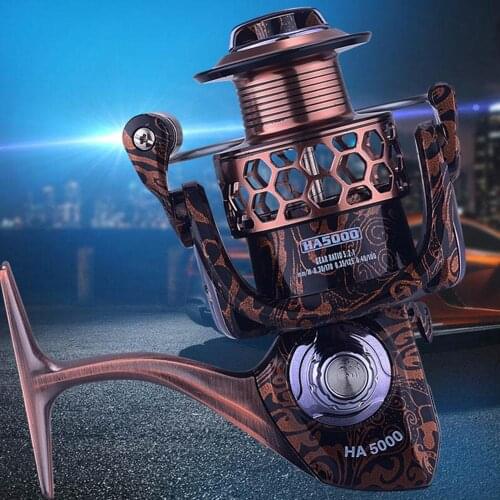New Fishing Reel Gear Ratio 5.2:1 HA1000-7000 Series Max Drag Spinning Fishing Reel Salt Water Powerful Fishing Accessories