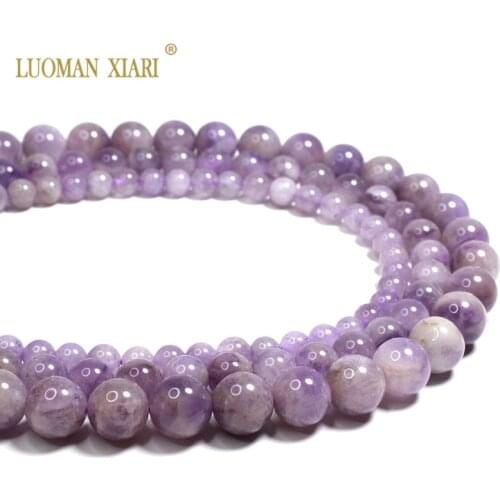 Wholesale AAA Natural Mauve Jades Lavender Amethysts Round Natural Stone Beads For jewelry Making DIY Bracelet Necklace 6/8/10MM