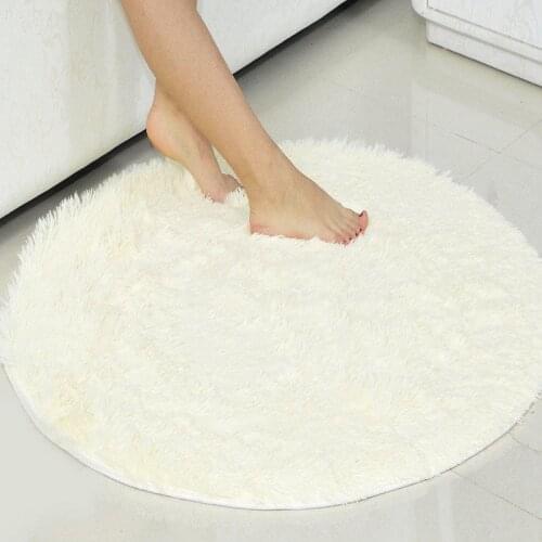 Plush Round Floor Mat Anti Slip Soft Carpet Hall Bedroom Carpet Hanging Basket Foot Mat Computer Chair Mat Yoga Mat