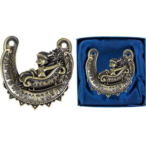 Monkey crafts metal ring horseshoes holloween gift and souvenirs monkey art and collectible statues Good luck in the New Year