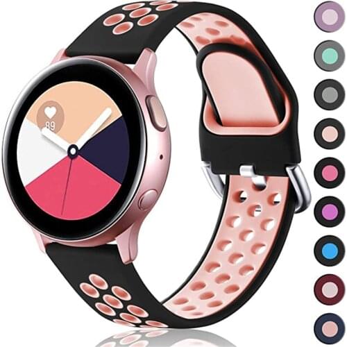 For Samsung galaxy watch Active 2 40mm 44mm Silicone Watchband Active2 20mm Watch Strap Sport Bracelet For galaxy Watch 42mm S2