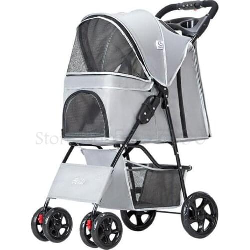 Folding pet stroller dog cat cat Teddy stroller baby out pet car dog cart