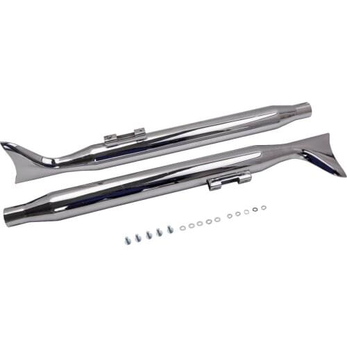 36" 1-5/8" Silver Fishtail Exhaust Slip On Mufflers Pipes for Harley Road Glide Touring 95-16