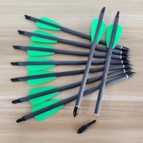 6/12/24 pcs Hunting 7.5inch Archery Crossbow Pure Carbon Arrows Small Bolts Steel Arrow Archery for Crossbow EK r9 Hunting