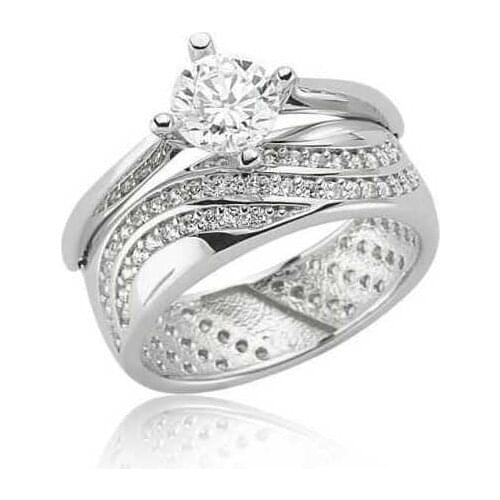 Tevuli 925 Sterling Silver Double-Sided Single Stone Lady 'S Ring